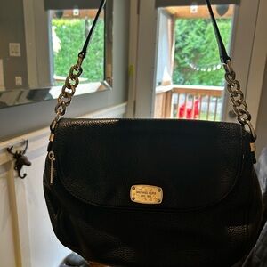 Michael Kors Black Leather Shoulder Bag
